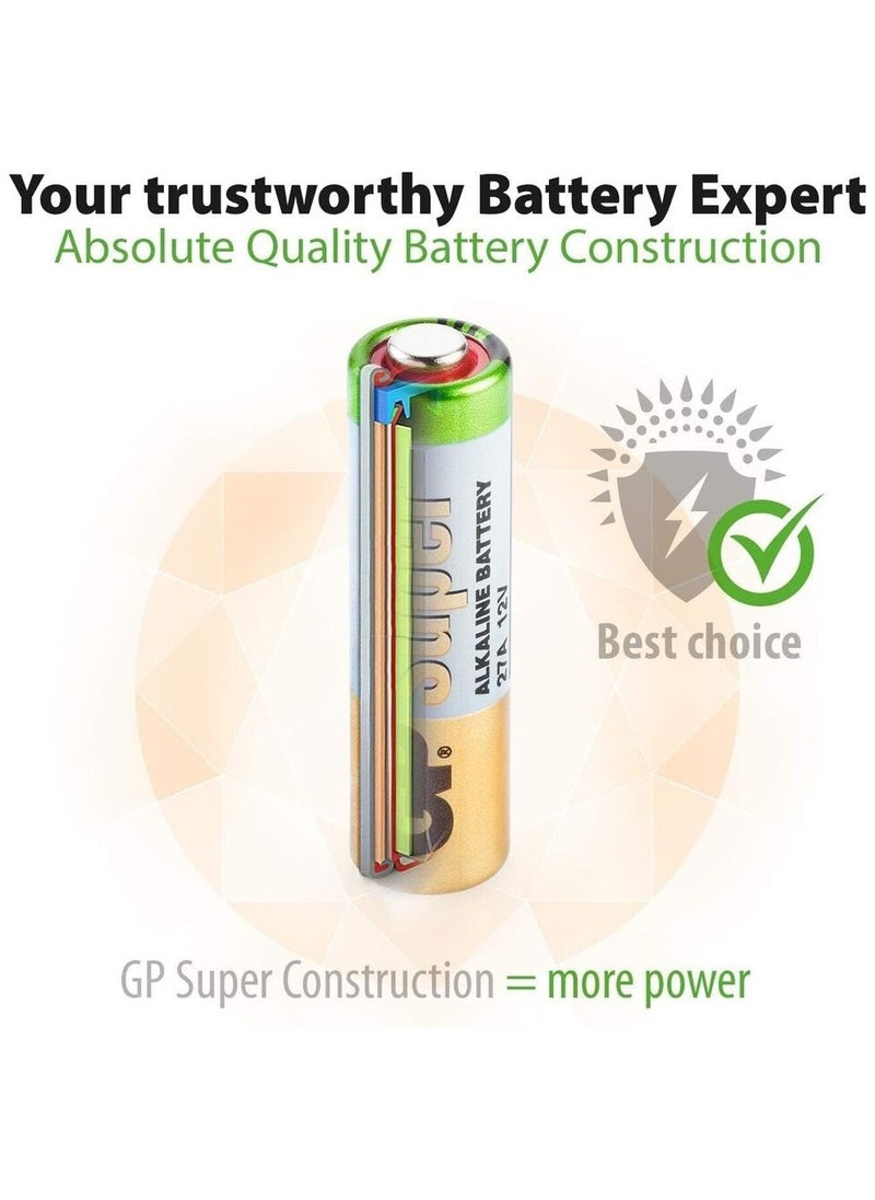 جي بي 10-Pieces GP Super 27A High Voltage 12V Alkaline Batteries  - Image 5