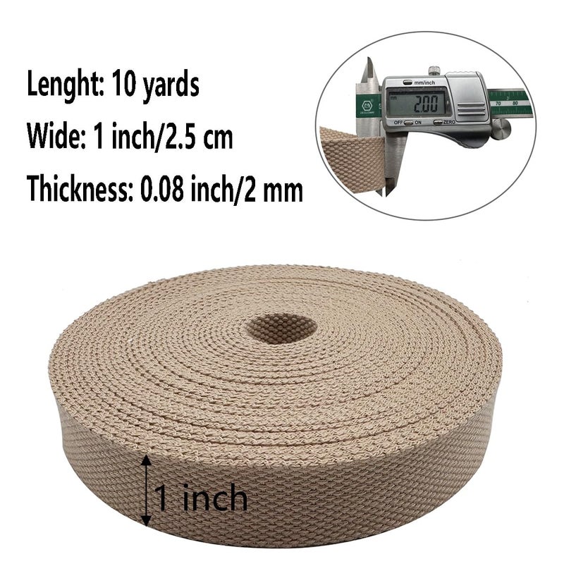 Dortrue 1 Inch Heavy Cotton Webbing 10 Yard Webbing Straps for Bags Handles,Tote Bag Webbingï¼ŒCloth Belt,Making Outdoor Supplies - Image 2