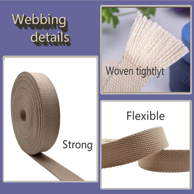 Dortrue 1 Inch Heavy Cotton Webbing 10 Yard Webbing Straps for Bags Handles,Tote Bag Webbingï¼ŒCloth Belt,Making Outdoor Supplies - Image 3