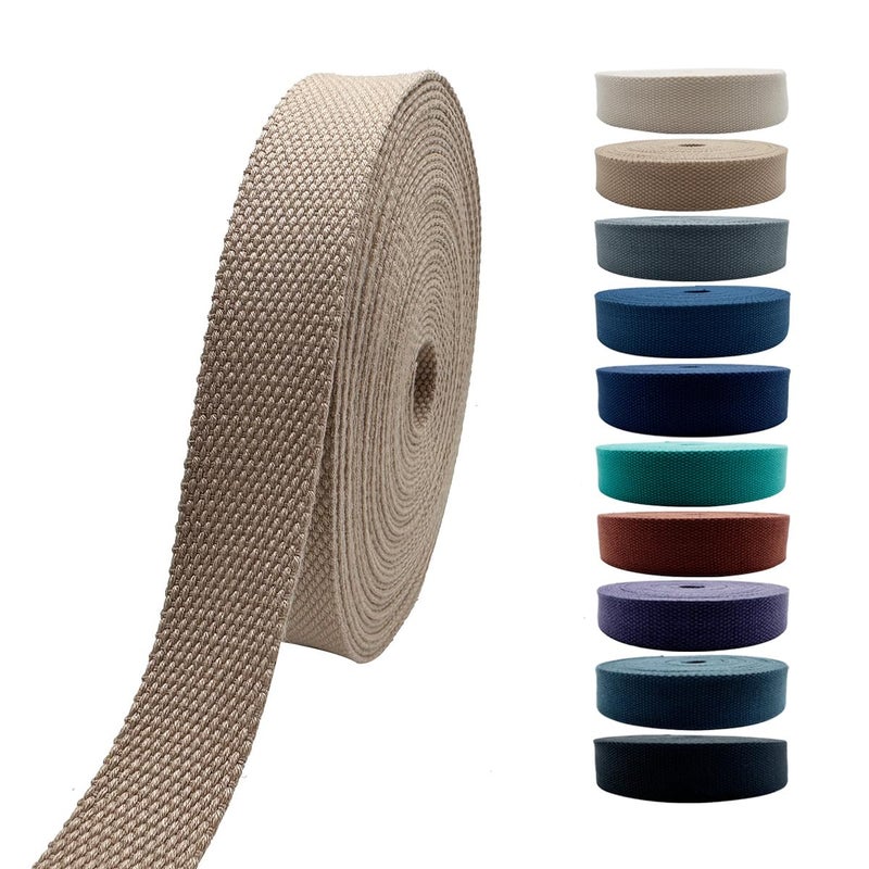Dortrue 1 Inch Heavy Cotton Webbing 10 Yard Webbing Straps for Bags Handles,Tote Bag Webbingï¼ŒCloth Belt,Making Outdoor Supplies - Image 1