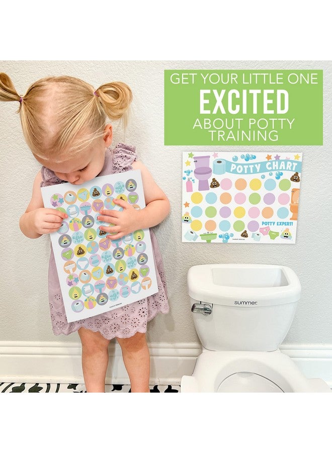 Hadley Designs Potty Training Chart for Girls with Fun Reward Stickers - 10 Potty Chart for Toddlers Girls, 8.5x11" Potty Training Sticker Chart for Toilet Success, Pastel Reward Chart for Kids - Image 4
