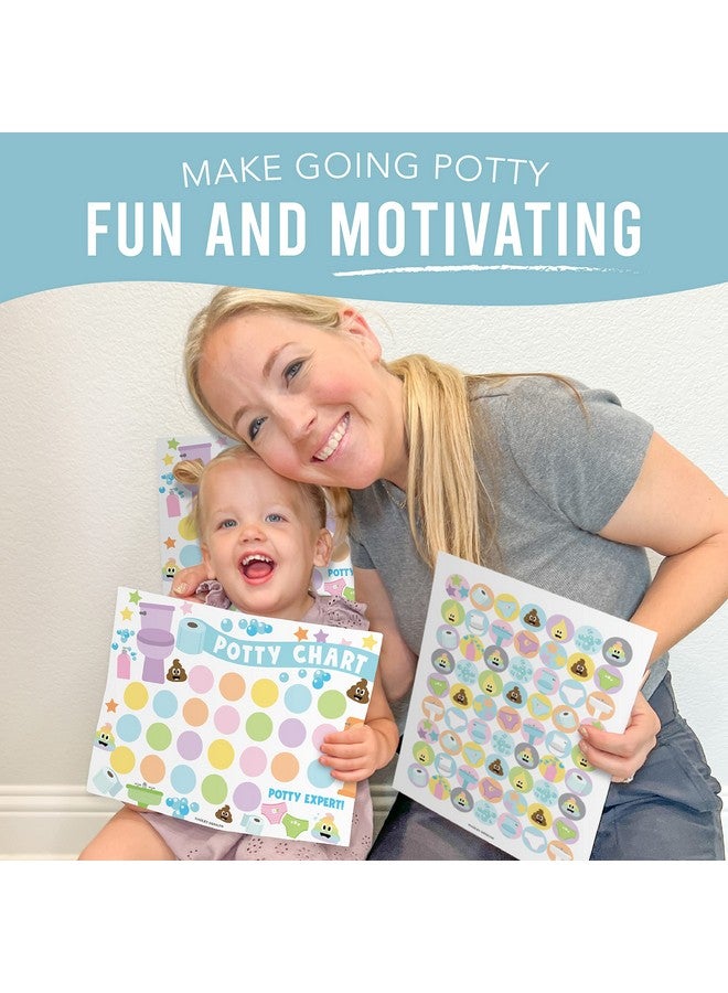 Hadley Designs Potty Training Chart for Girls with Fun Reward Stickers - 10 Potty Chart for Toddlers Girls, 8.5x11" Potty Training Sticker Chart for Toilet Success, Pastel Reward Chart for Kids - Image 5