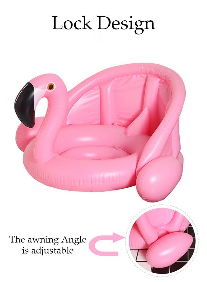 DUNISO Baby Pool Float with Sun Protection Canopy Kids Swimming Float with Safe Bottom Support and Swim Buoy Floats for Age 6-48 Months Family Summer Outdoor Party Favor Safer Swims - Image 5