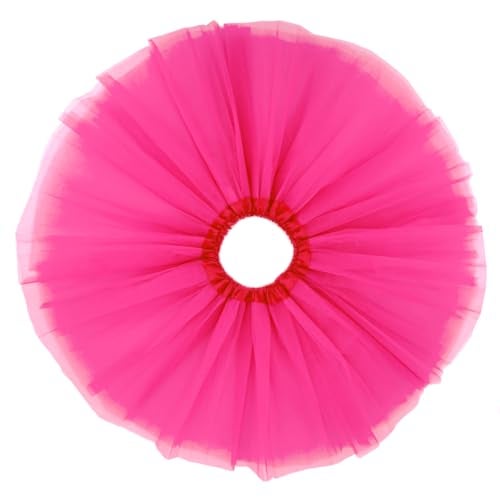 BGFKS 5 Layered Tulle Tutu Skirt for Girls with Hairbow, Ballet Dressing Up Kid Tutu Skirt Hot Pink - Image 3