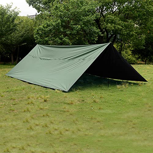 Wind Tour Portable Multifunctional Outdoor Camping Traveling Awning Backpacking Tarp Sunshade Lightweight UV Protection and PU 3000mm Waterproof Rain Fly Tarp Shelter (118 * 118 inches) - Image 4