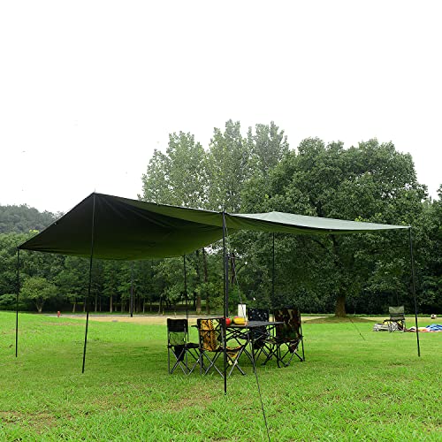 Wind Tour Portable Multifunctional Outdoor Camping Traveling Awning Backpacking Tarp Sunshade Lightweight UV Protection and PU 3000mm Waterproof Rain Fly Tarp Shelter (118 * 118 inches) - Image 5