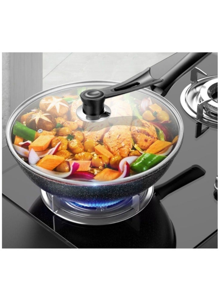 Frying pan, 30cm non-stick frying pan, no lid, household pot, suitable for induction cooker and gas stove, - Image 4