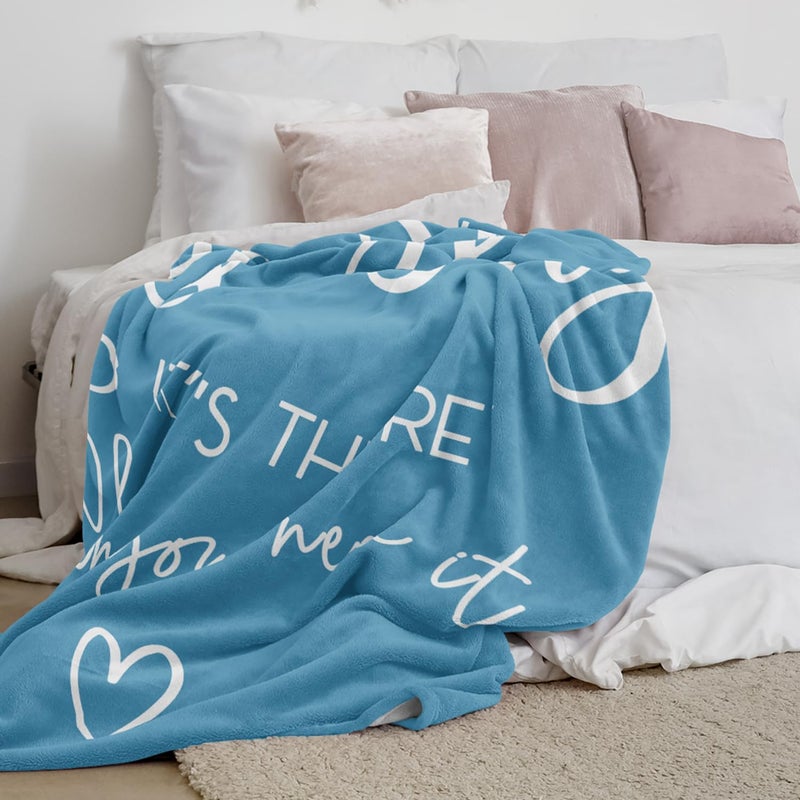 Pubrave Gifts for Women, Get Well/Inspirational/Sympathy/Thinking of You/Feel Better Gifts for Women/Mom/Daughter/Friends, Healing Blanket Blue 60x50in - Image 5