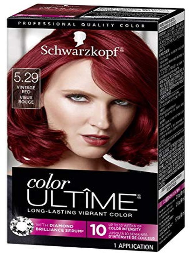Schwarzkopf Color Ultime Permanent Hair Color Cream, 5.29 Vintage Red (Packaging May Vary) - Image 1