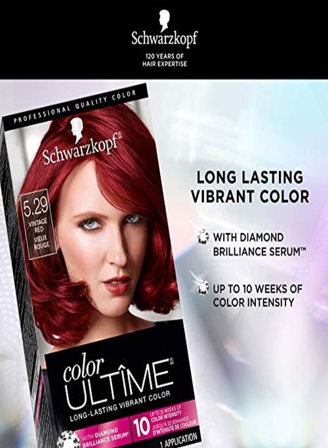 Schwarzkopf Color Ultime Permanent Hair Color Cream, 5.29 Vintage Red (Packaging May Vary) - Image 4