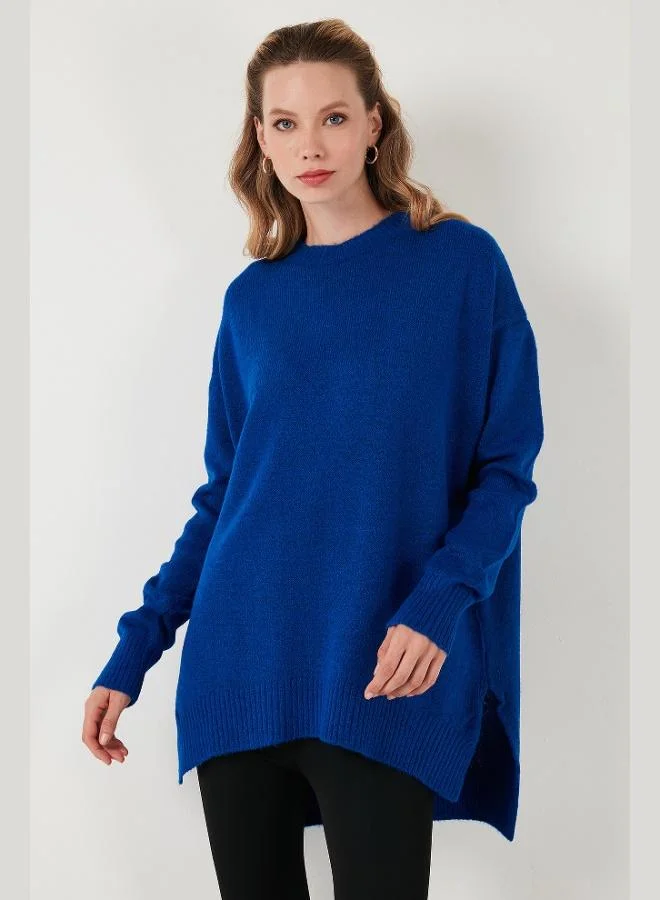 Lela Lela Casual Cut Slit Detail Crew Neck Sweater Women's SWEATER 4616142Y