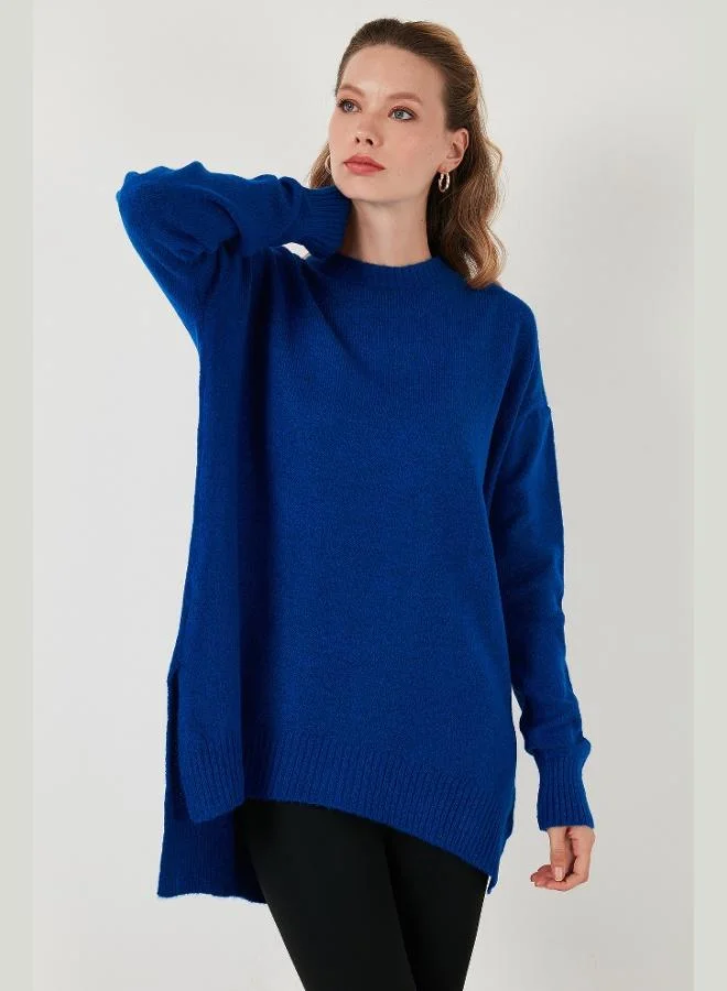 Lela Lela Casual Cut Slit Detail Crew Neck Sweater Women's SWEATER 4616142Y