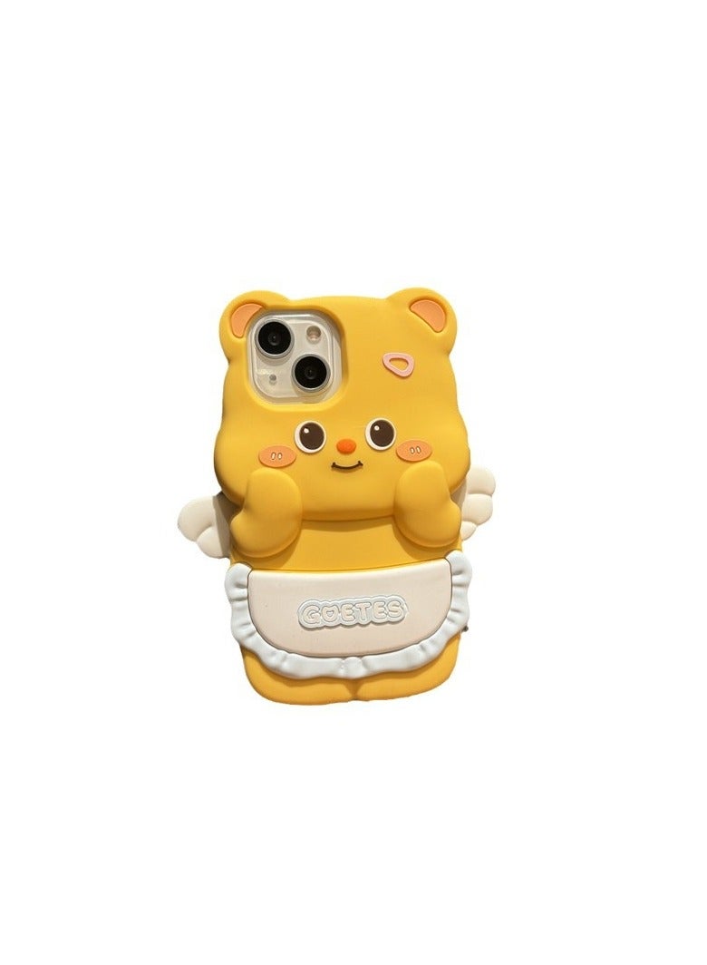 عام حافظة هاتف ريترو ثلاثية الأبعاد لطيفة لهاتف آيفون 15، حافظة هاتف كرتونية من السيليكون الناعم بشخصيات نسائية مراهقة للأطفال، شخصيات نسائية مبدعة - Image 1