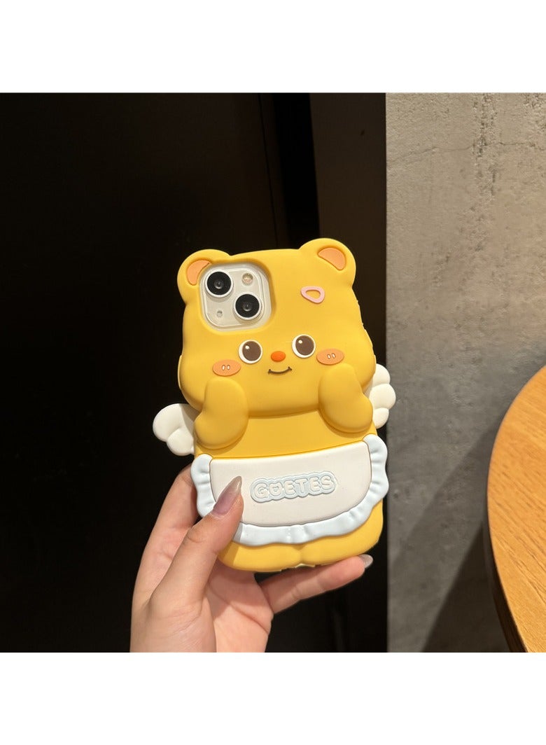 عام حافظة هاتف ريترو ثلاثية الأبعاد لطيفة لهاتف آيفون 15، حافظة هاتف كرتونية من السيليكون الناعم بشخصيات نسائية مراهقة للأطفال، شخصيات نسائية مبدعة - Image 2