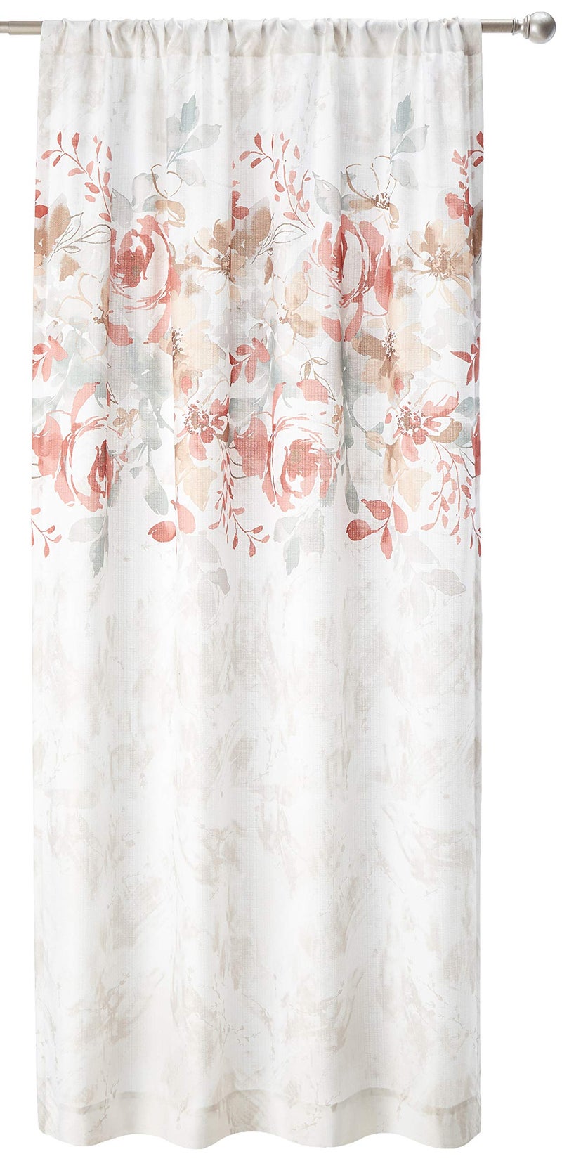 CHF Watercolor Floral Curtain Panel, 84", Spice - Image 1