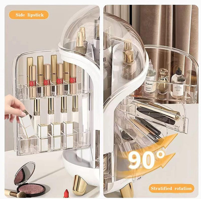 Dravizon MultiFunction Makeup Box Dustproof Cosmetic Storage BoxCosmetics Products Jewelry Organizer Case Finishing Box Bedroom Bathroom DesktopPortable Organizers - Image 5