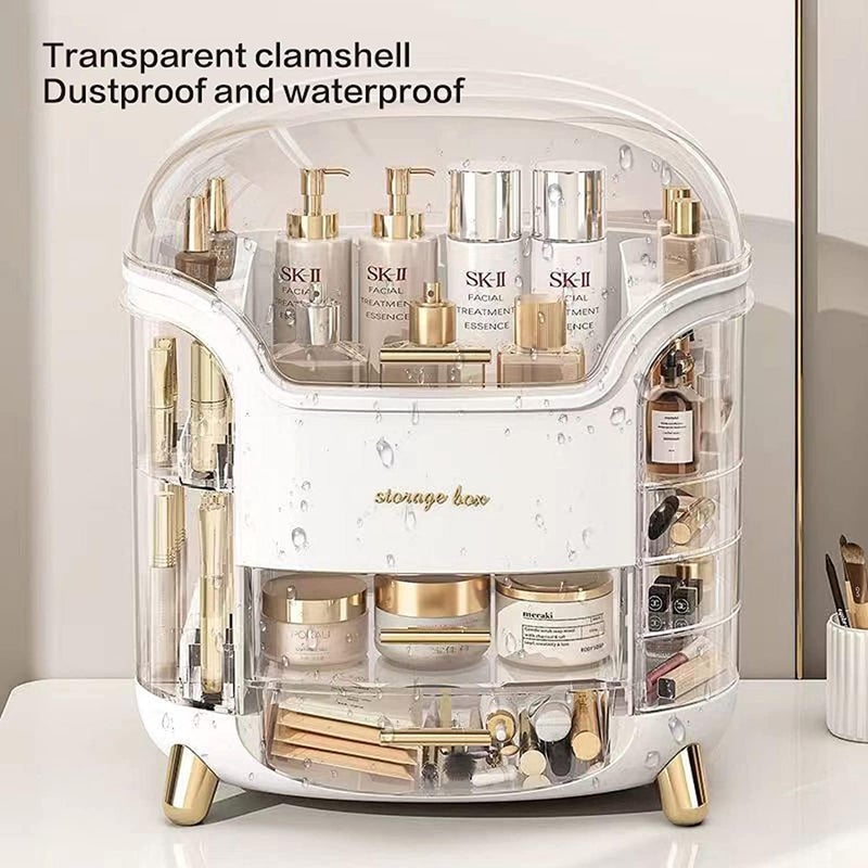 Dravizon MultiFunction Makeup Box Dustproof Cosmetic Storage BoxCosmetics Products Jewelry Organizer Case Finishing Box Bedroom Bathroom DesktopPortable Organizers - Image 3