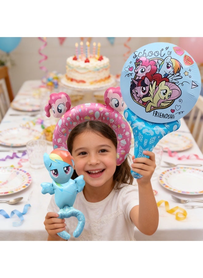 FRUITFUL PARTY 24PCS My Little Pony Foil Balloon Set for Kids – My Little Pony Handheld Stick Balloons & Wearable Headband Balloons, Wrist Wearing Balloons My Little Pony Birthday Party Decorations, Photo Props & Party Favors - Image 5