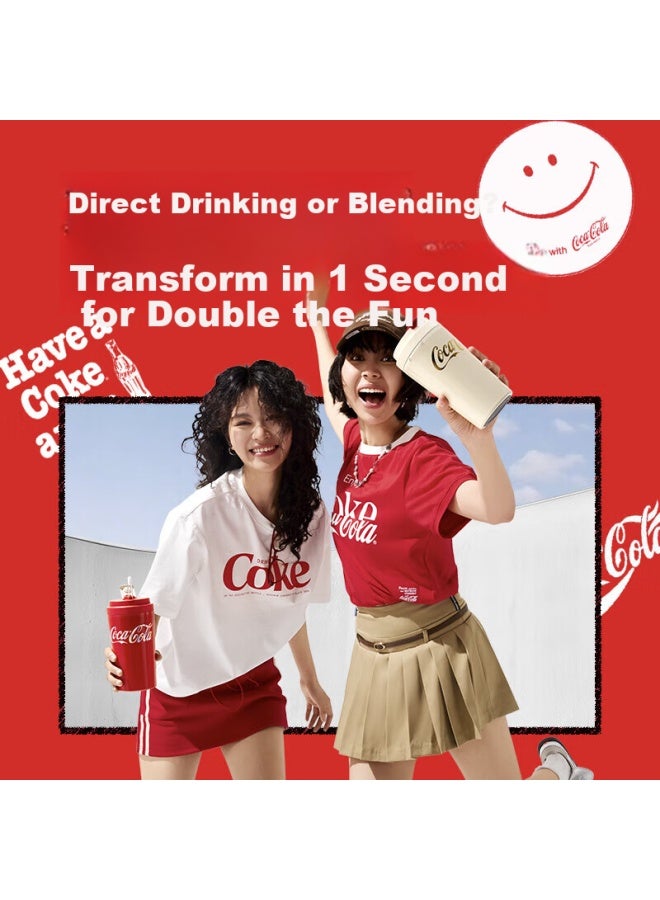 Coca-cola Star Edition Portable Mini Electric Juicer Household Small Portable Fruit Juicer Wireless New White Ah-60gz03jw - Image 1