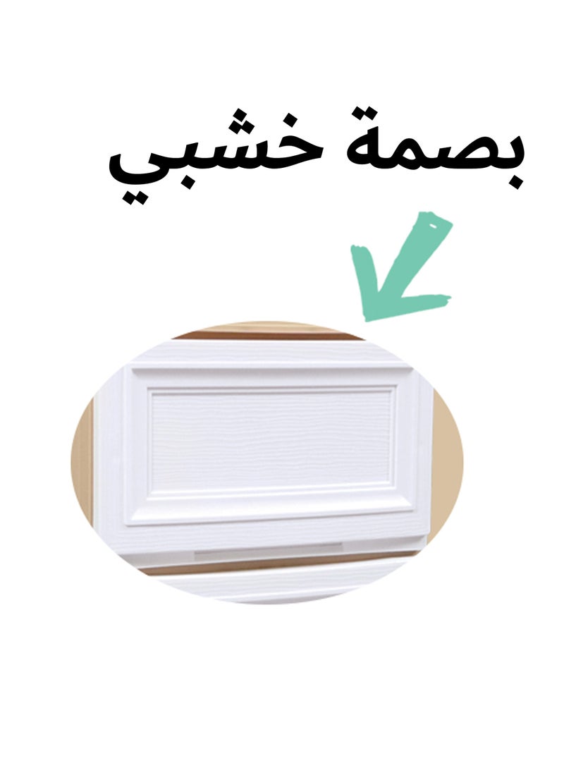 كونسيبت هوم - درج تخزين من 6 طبقات خزانة تصميم خشبي أبيض/بيج  42x124x34 سم - Image 1
