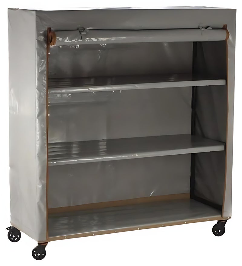 Bin Amaar Multi Tiers Dust Proof Rack Storage Portable Steel Stack able Storage Rack Cabinet Organizer Multipurpose Storage Rack 130x130x50cm Grey - Image 1