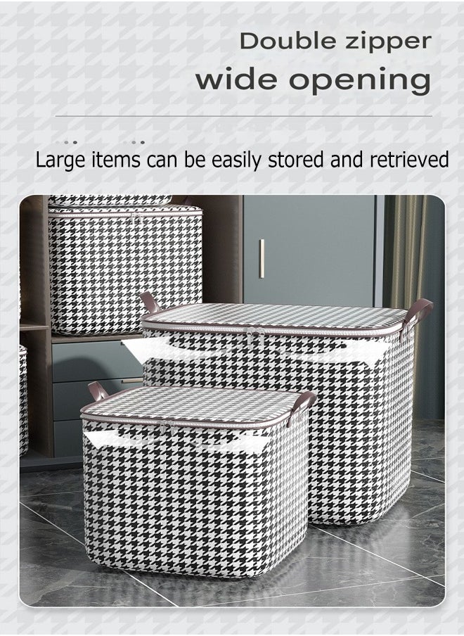 Generic - Clothes Storage Box, Large Capacity Storage Bag, Storage Box With Double Side Handles, Two-Way Zipper Clothing And Quilt Storage Bag, Wardrobe Storage Box, Thickened Storage Bag, Suitable For Clothes, Blankets, Quilts, Sheets, Pillows And Toys, Etc. (140 Liters) - Image 1