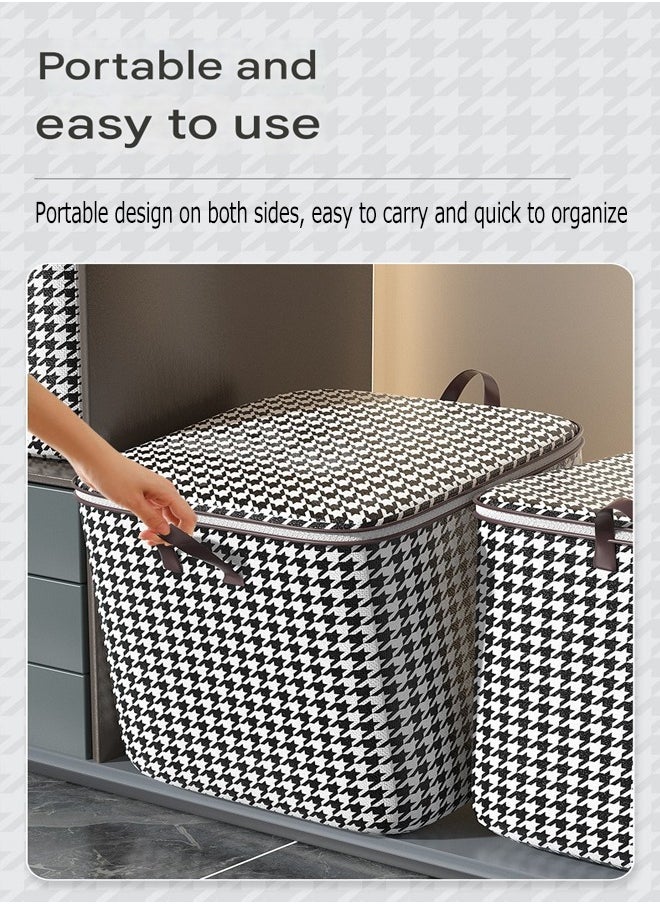 Generic - Clothes Storage Box, Large Capacity Storage Bag, Storage Box With Double Side Handles, Two-Way Zipper Clothing And Quilt Storage Bag, Wardrobe Storage Box, Thickened Storage Bag, Suitable For Clothes, Blankets, Quilts, Sheets, Pillows And Toys, Etc. (140 Liters) - Image 1