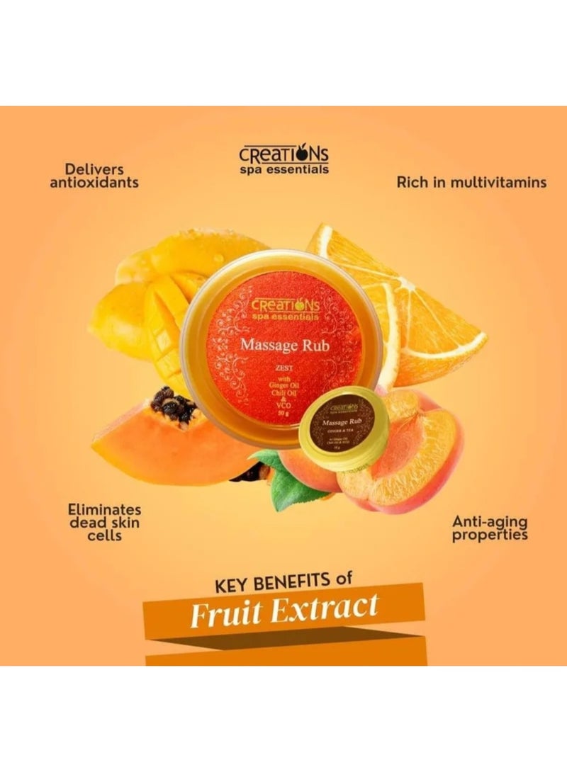 creation Massage Rub ZEST with Ginger Oil Chili Oil,50g - Image 3