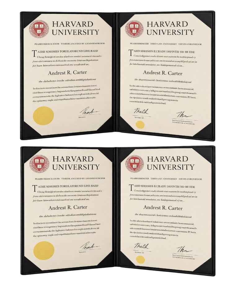 NJ OVERSEAS NJ Leather Certificate Holder, Convocation Folder, MOU Folder, Diploma Cover Holds A4 Paper: Black (2) - Image 1