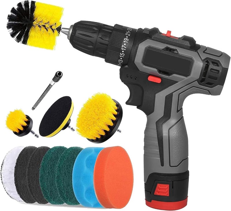 Eacam 12PCS/SET Electric Drill Brush Scrub Pads Kit Power Scrubber Cleaning Kit Cleaning Brush Scouring Pad for Carpet Glass Car Clean - Image 4