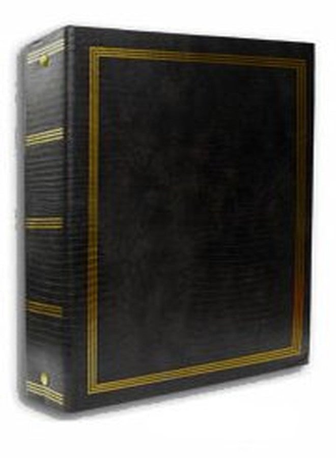 فوتو ألبومز ألبوم صور مغناطيسي بثلاث حلقات، يحتوي على 100 صفحة، ويتسع لصور مقاس 5 × 7 بوصات، لون أسود