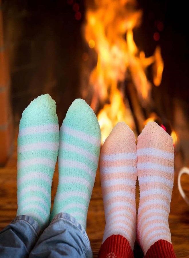 YANWENX Kids Fuzzy Socks Soft Christmas Slipper Socks for Kids Warm Winter Socks Comfy Fluffy Socks for Girls Pack Of 3_Multicolour2_2-5 Years - Image 3
