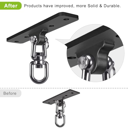 Dolibest Heavy Bag Hanger, Wall Ceiling Mount Hook 360° Rotation Wood Beam Holder Body Weight Strength Training Systems, Wood Beam Holder with Spring and 1 Carabiner, 5Wood Screws for Wooden Sets - Image 2