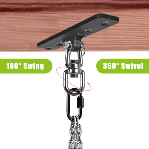 Dolibest Heavy Bag Hanger, Wall Ceiling Mount Hook 360° Rotation Wood Beam Holder Body Weight Strength Training Systems, Wood Beam Holder with Spring and 1 Carabiner, 5Wood Screws for Wooden Sets - Image 4