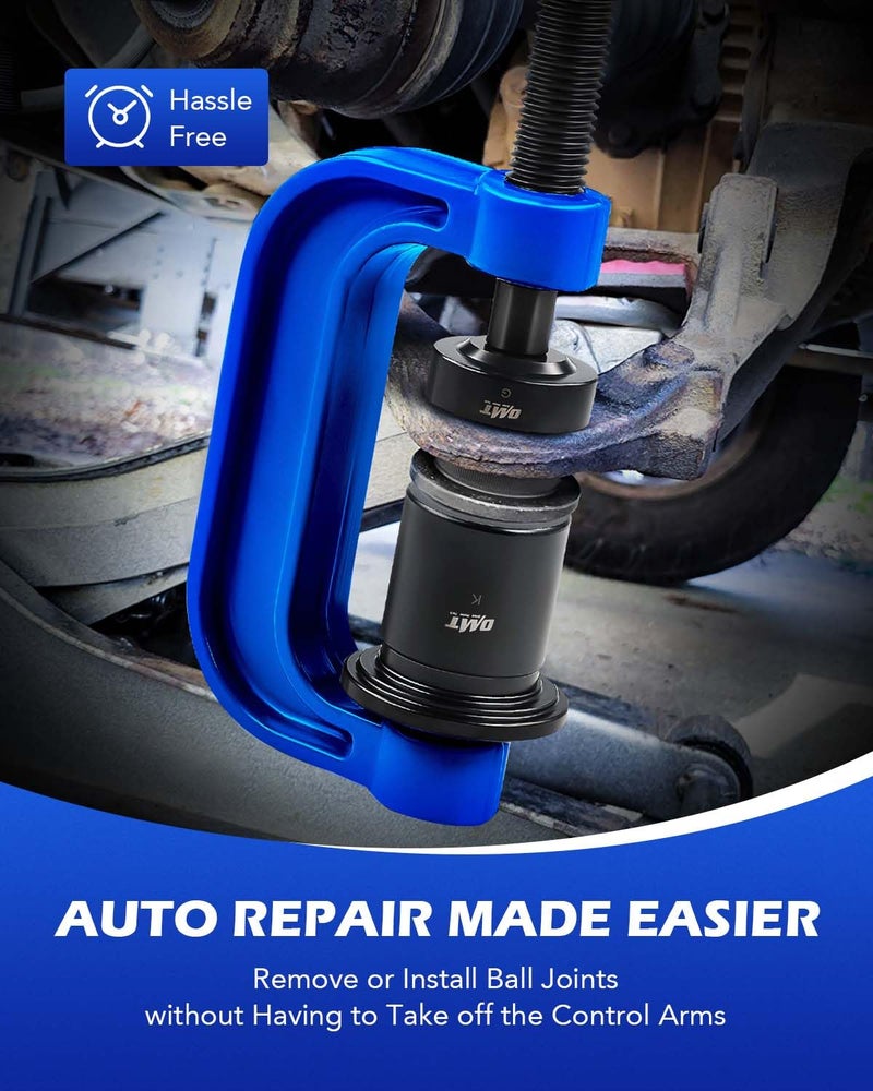 Orion Motor Tech Ball Joint Press Kit, Heavy Duty Ball Joint Removal Tool Kit with 4x4 Adapters, for Most 2WD and 4WD Cars and Light Trucks - Image 5