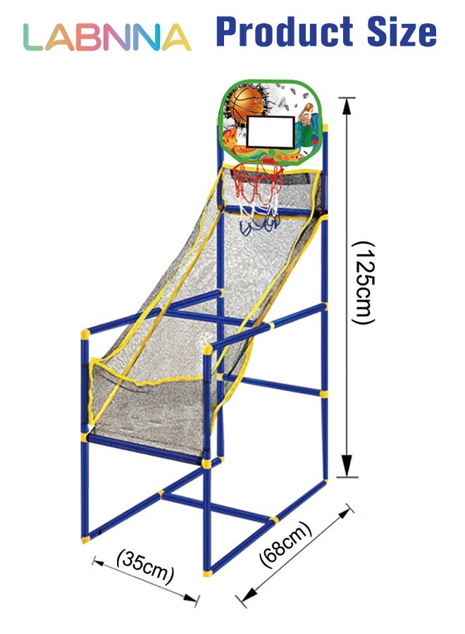 LABNNA Basketball Arcade Game Set with 1 Balls and Hoop 1 air Pump for Kids Indoor Outdoor Sport Play,Mini Toy Basketball Hoop Board for Children Ideal for Competition 68*35*125cm - Image 3
