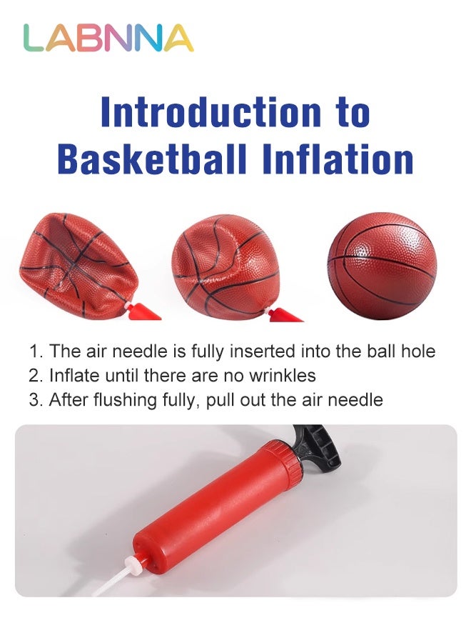 LABNNA Basketball Arcade Game Set with 1 Balls and Hoop 1 air Pump for Kids Indoor Outdoor Sport Play,Mini Toy Basketball Hoop Board for Children Ideal for Competition 68*35*125cm - Image 5