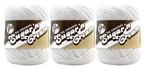 Lily Bulk Buy: Lily Sugar 'n Cream Solids 100% Cotton Yarn (3-Pack) (White #0001) - Image 1