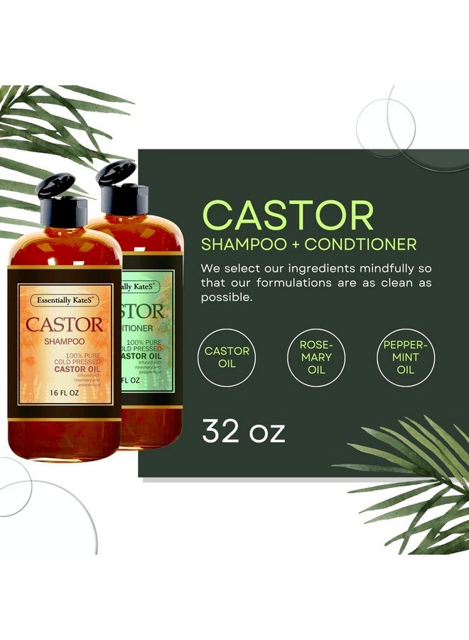 Essentially KateS Castor Oil Rosemary Mint Shampoo And Conditioner 16 Fl Oz Set Pack Of 2 Helps Thicker And Healthy Looking Hair Sulfate & Paraben Free - Image 3