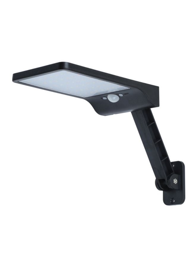 Solar Powered Wall Light with Remote Control in Black, 21x13x4cm, featuring 48 LEDs
