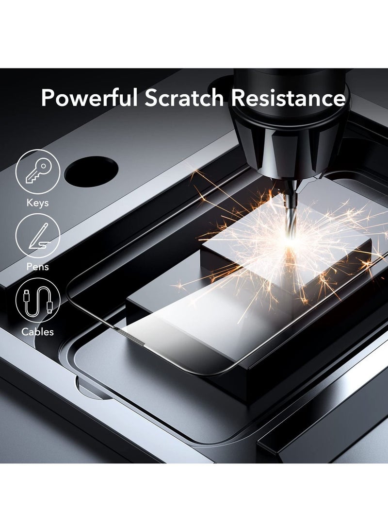 BORTONY Pack of 2 Screen Protector For iPhone 14/13/13 Pro 6.1 Inch Full Coverage 9D Tempered Glass Film For Apple iPhone 14/13/13 Pro Clear/Black - Image 4