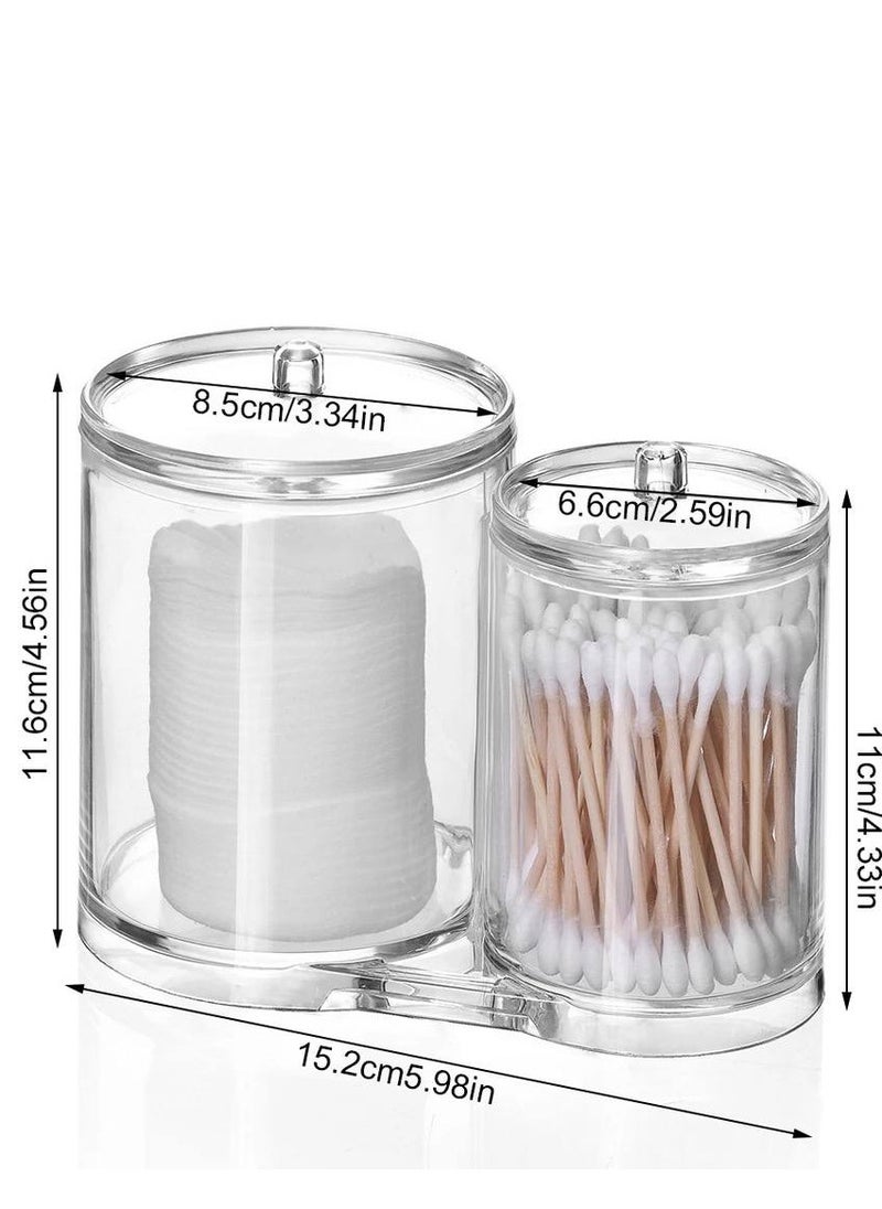 Generic Holder, Cotton Swab Storage Dispenser, Jars with Lids, Simple Bathroom Organizers, Acrylic 2 Eye IR  - Image 2
