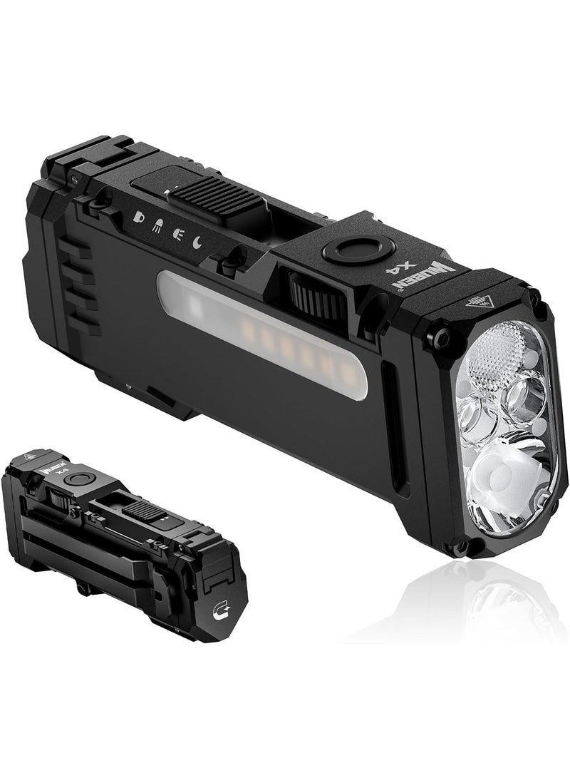 WUBEN X4 EDC Flat Flashlight with RGB Light, 1500 Lumens Mini Flashlight with Tactical Switch and Magnetic, IP68 Portable Pocket Clip USB C Flash Light for Camping, Checking, Emergencies - Image 1