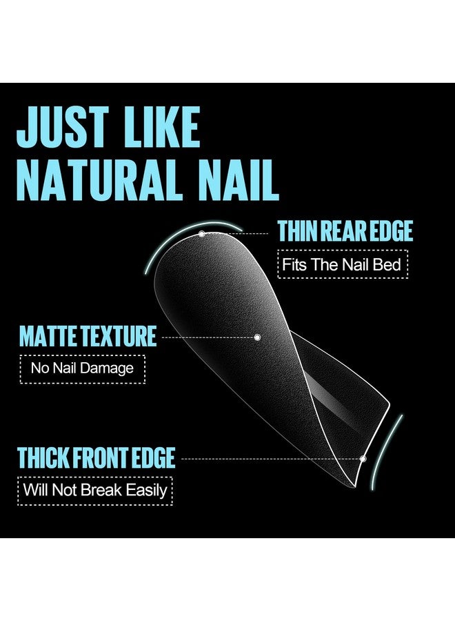 توميكا أطراف أظافر قصيرة جدًا من توميكا، 450 قطعة من أطراف أظافر جل أكريليك ناعمة لتغطية كاملة لتمديد الأظافر، 15 مقاسًا مسبقة التشكيل على الوجهين غير لامعة مع علبة - Image 3
