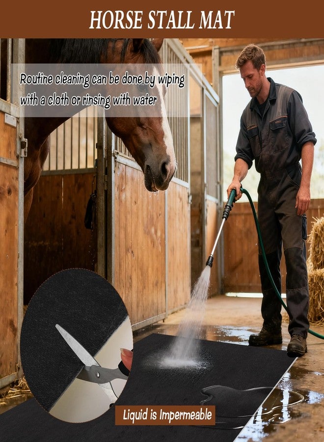 Wenceda 4x6 Ft Horse Stall Mat, Stable Mats for Horses with Shock Absorption & Cushioning Waterproof Non-Slip Flooring, Easy to Clean Mat for Stalls Farm Cattle Sheep Pig Shed Livestock Barn - Image 4