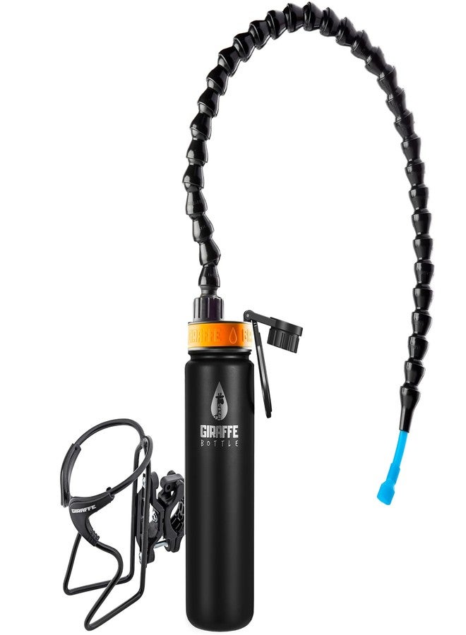Giraffe Bottle Tower XL Hands Free Drinking System, Insulated Stainless Steel Bottle, with Round Tube Mounted Bottle Holder (Length 30 in / 76 cm) - Image 1