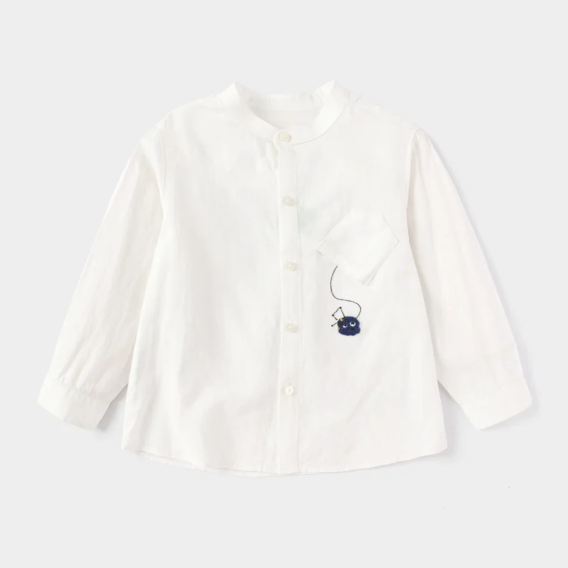 Balabala Toddler Boys Single color long sleeve shirt