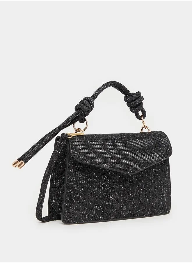 Styli Glittered Look Handbag with Detachable Strap