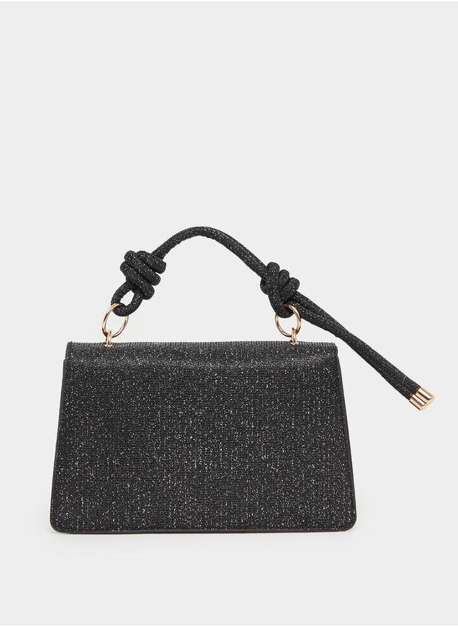 Styli Glittered Look Handbag with Detachable Strap  - Image 4
