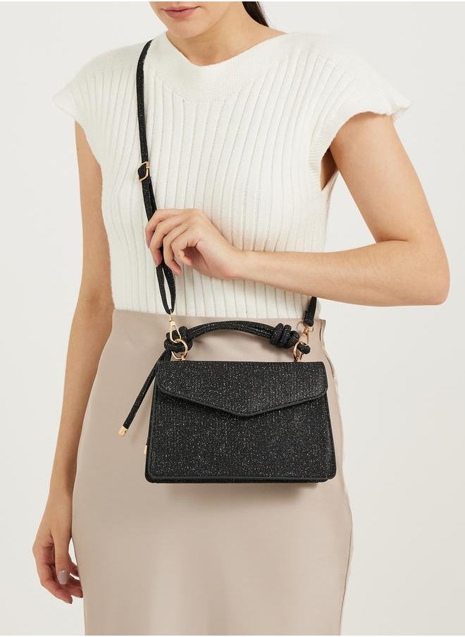 Styli Glittered Look Handbag with Detachable Strap  - Image 2
